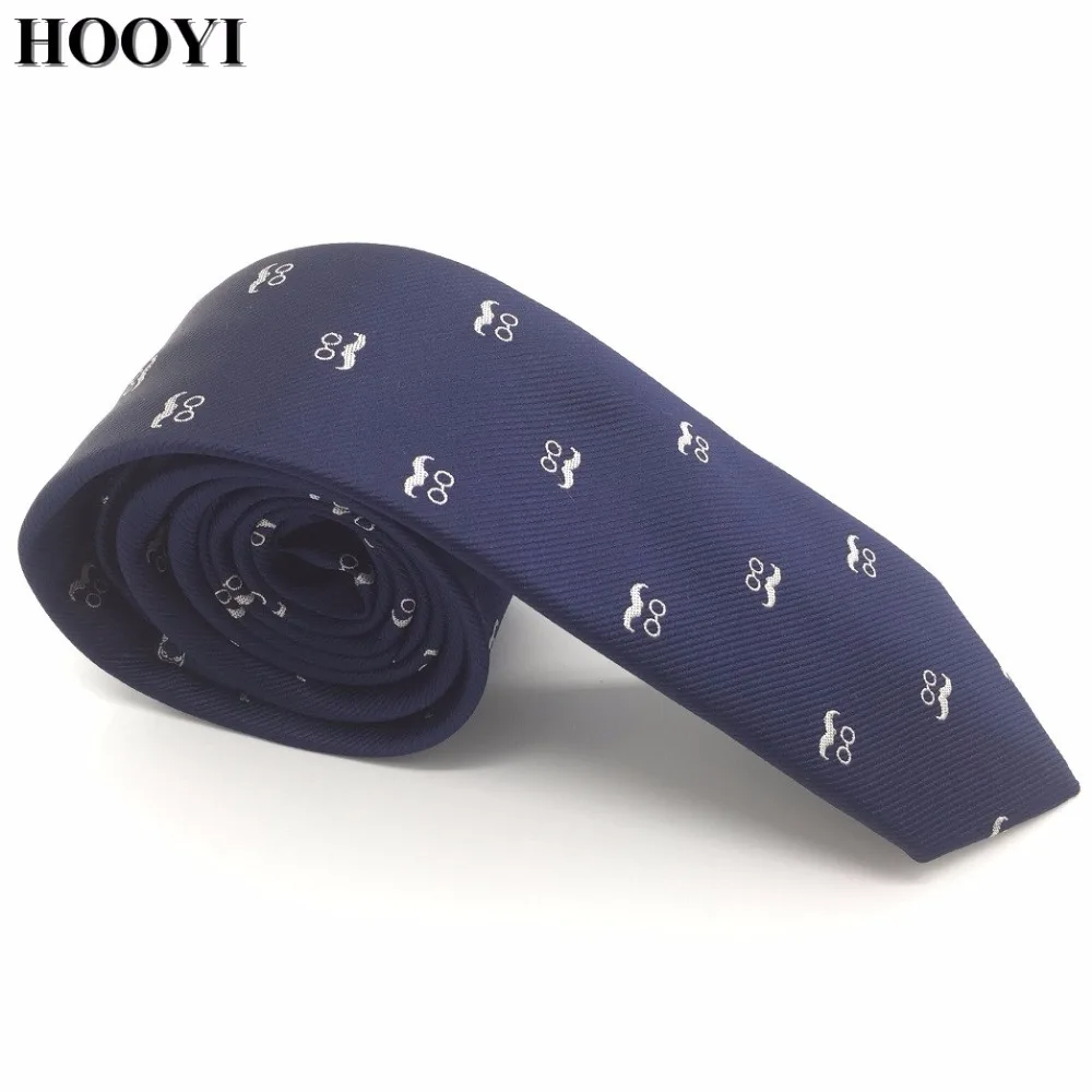 HOOYI Dog Pattern Skinny Ties For Men Fashion Party Black Necktie Cartoon Gift | Аксессуары для одежды
