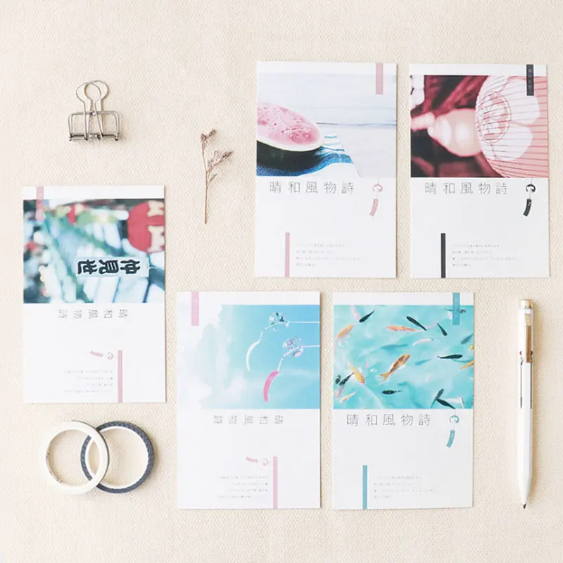 30 шт./лот открытка с японским пейзажем солнечный день пейзаж поздравительная на