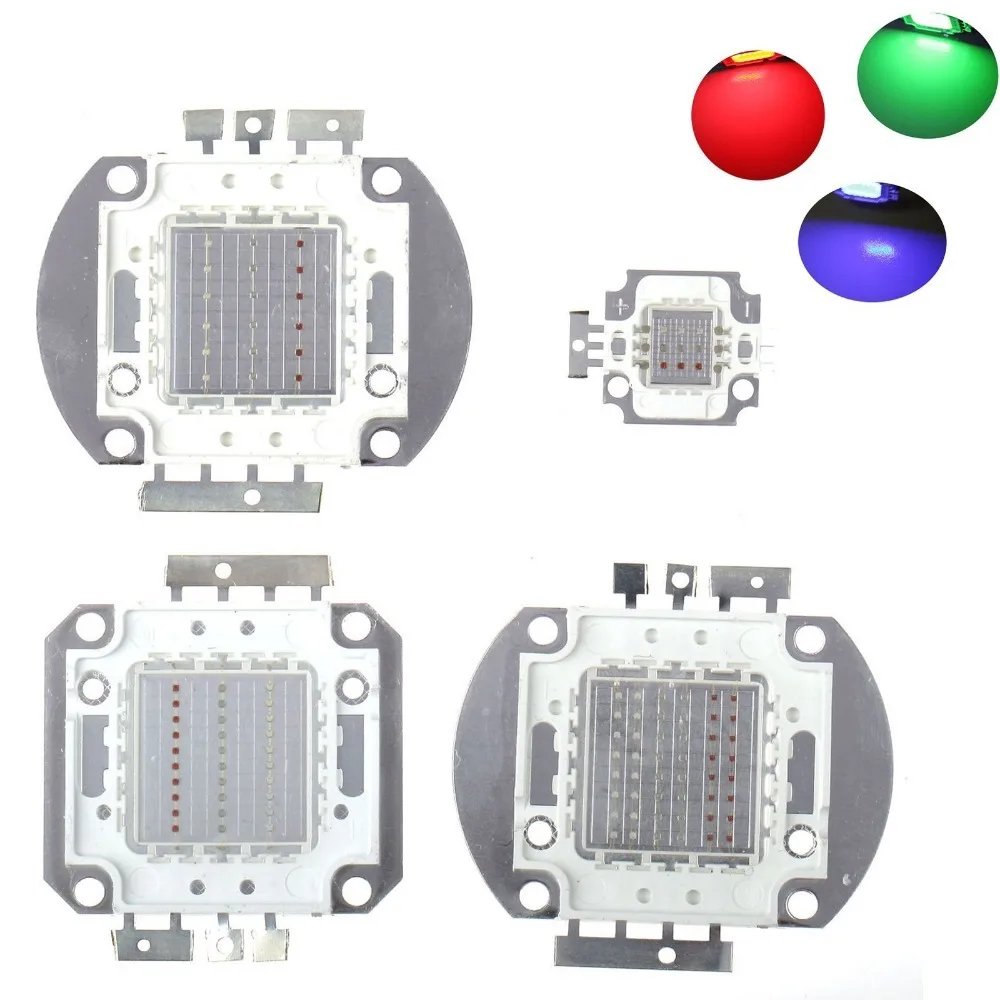 

10pcs/lot Integrated High Power Lamp bulbs Beads Red Green Blue light Chips 10W/20W/30W/50W/90W/100W LED RGB for led floodlight