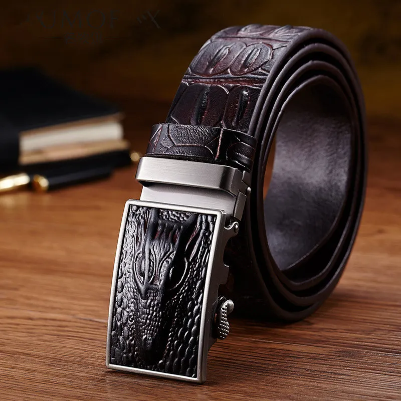 Новый Модный деловой мужской ремень из кожи крокодила женская сумка натуральной