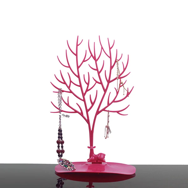Rose red L Стойка для украшений с деревом, стойка для украшений, колье, серьги, кольцо, браслет, подставка, органайзер, стойка для хранения косметики, аксессуары, принадлежности - Цвет: Rose red L