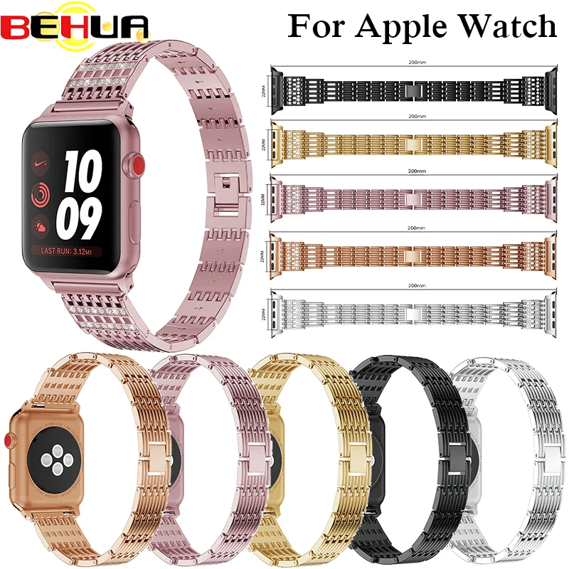 

Ремешок для часов Apple Watch band 38 мм/42 мм, регулируемый браслет из нержавеющей стали для iwatch series 3 2 1