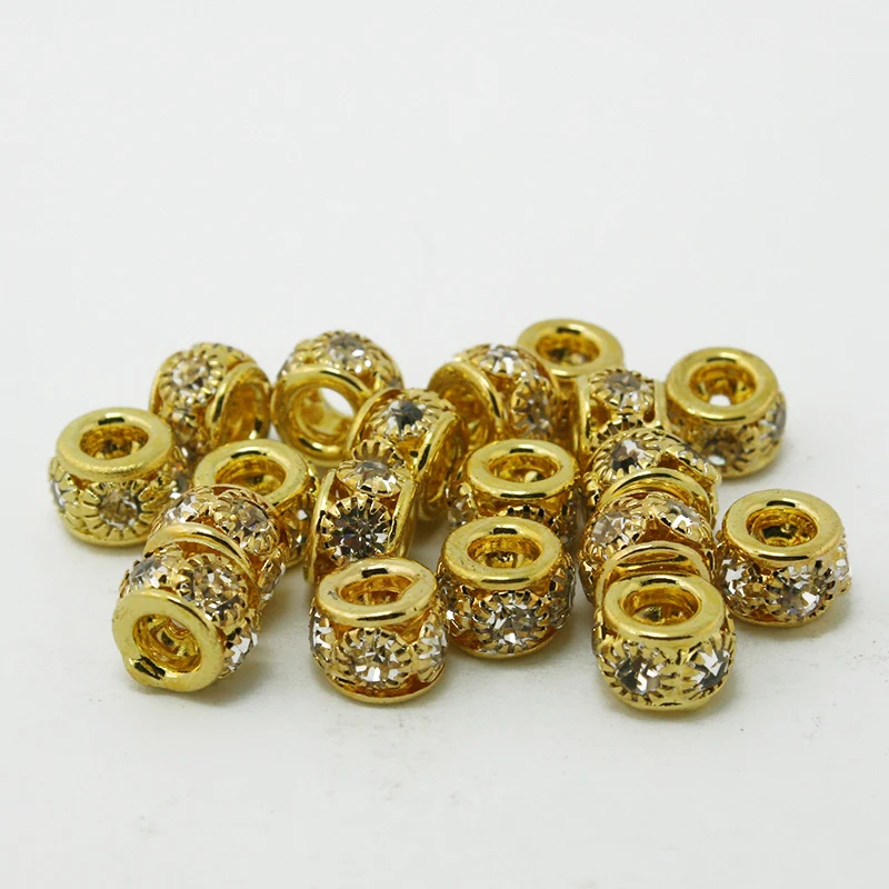 6x8 мм смешанные цвета с кристаллами Стразы Европейские Бусины c разделителем