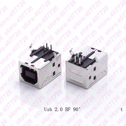 5 шт. USB 2,0 Jack B Тип USB разъем Женский 180 градусов принтер вывод передачи данных зарядный разъем Женский черный/белый - Цвет: 90 degree black