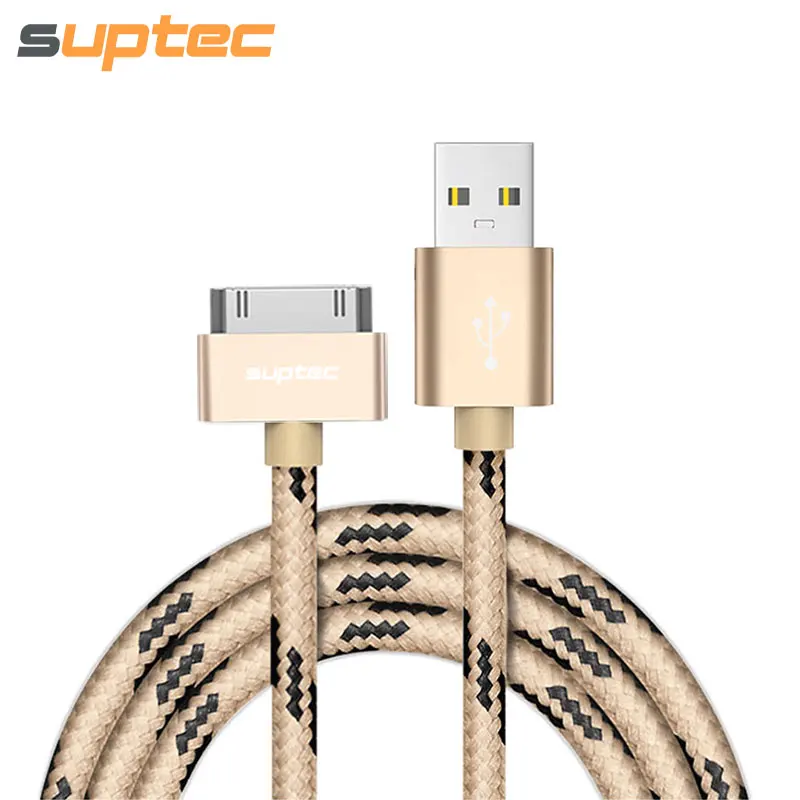 Suptec USB кабель для iPhone 4 4S iPad 2 3 iPod 30 Булавки плетеный нейлоновый Провода металлический штекер синхронизации данных USB Зарядное устройство кабель зарядки шнур