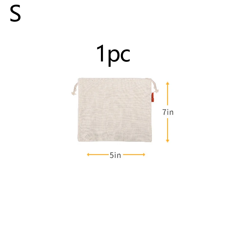 S 10cm x 18cm Портативные хлопковые мешки на шнурке, сумки для хранения, сумки для хранения фруктов и сумка для овощей, дорожные сумки для хранения - Цвет: S 10cm x 18cm