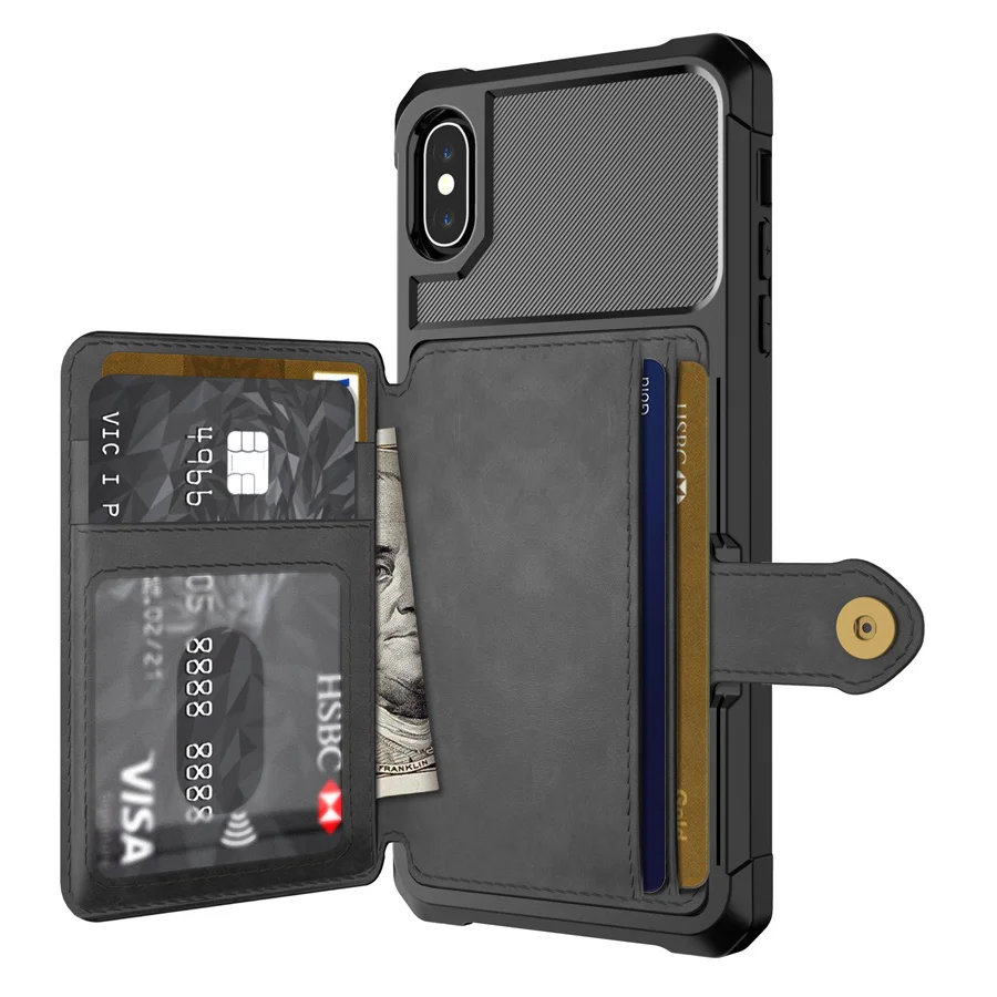 IQD для iphone X XS MAX XR кошелек чехол Роскошный автомобильный Магнитный pu кожаный чехол Защитная задняя карта для iphone 8 7 6 6s Plus чехол s