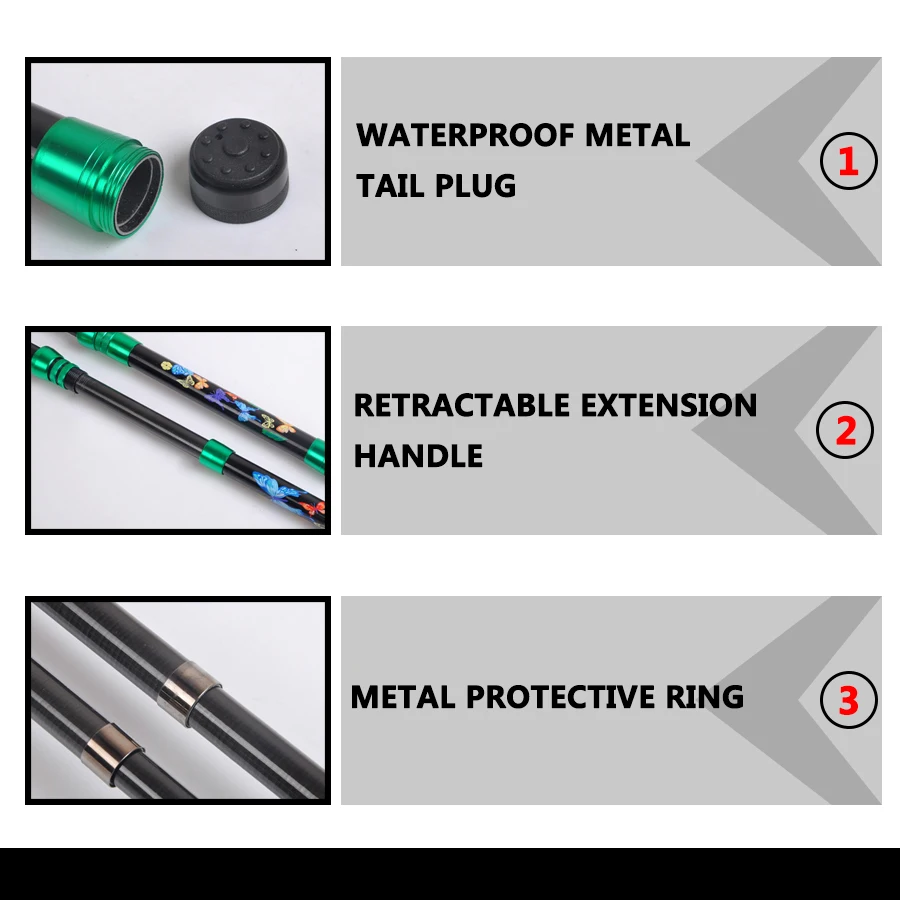 

1.8m-3.0m Mini Telescopic Fishing Rod Portable Carbon Fiber Travel Spinning Fishing Pole Bass Boat Fishing Rock Fishing Rod