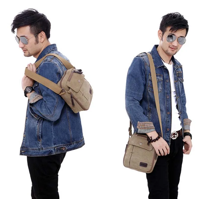 Винтажная холщовая мужская женская сумка через плечо сумки повседневная на