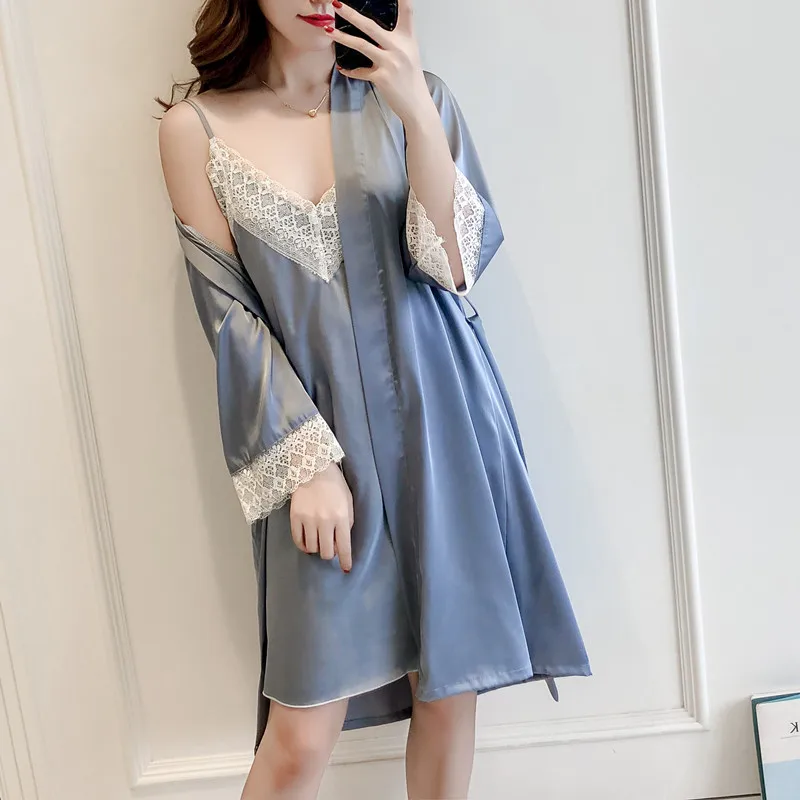 Комплект из двух предметов Fiklyc роскошный комплект для сна Пижама женщин ночная