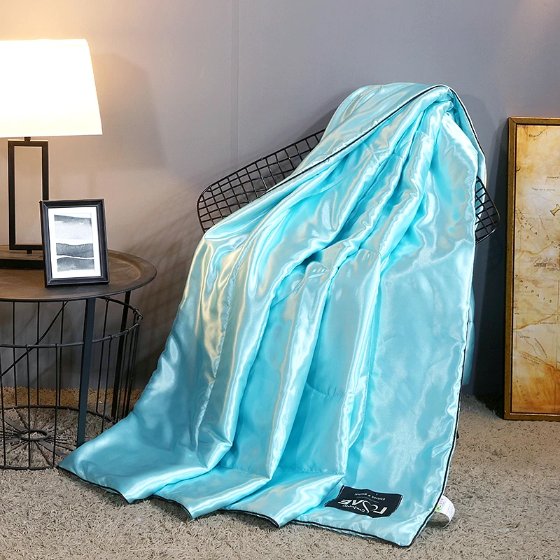 Шелковое гладкое летнее одеяло одинарное двойное полностью Королевское