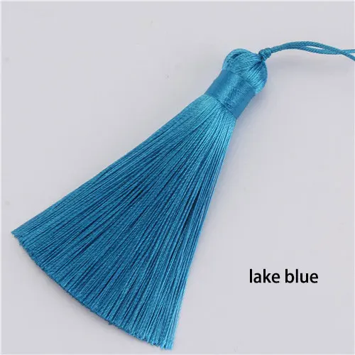 lake blue 2 шт./упак. 8 см шелковая кисточка бахрома щетка для занавесок DIY ремесло кисти Бахрома отделка для штор s ювелирные изделия DIY свадебный домашний Декор Аксессуары - Цвет: lake blue