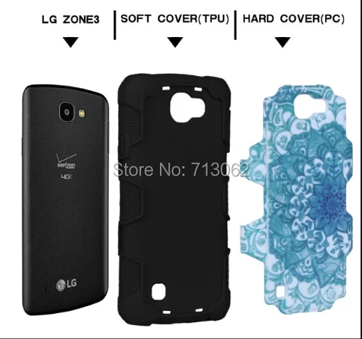 2 в 1 Мандала с цветами раньше для LG K7 k10 G5 жесткий и мягкий резиновый Гибридный