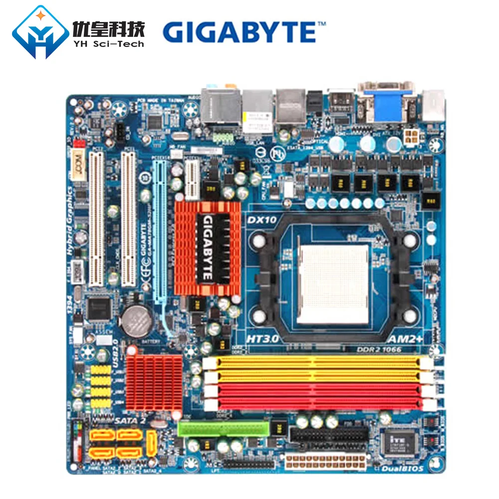 Оригинальная б/у настольная Материнская плата Gigabyte GA-MA78GM-S2HP AMD 780G Socket AM2+ Phenom FX DDR2 SATA2 USB2.0 VGA HDMI Micro-ATX