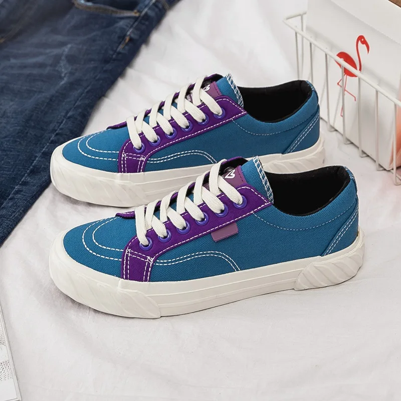 Новинка белая Повседневная обувь женская низкая парусиновая на плоской