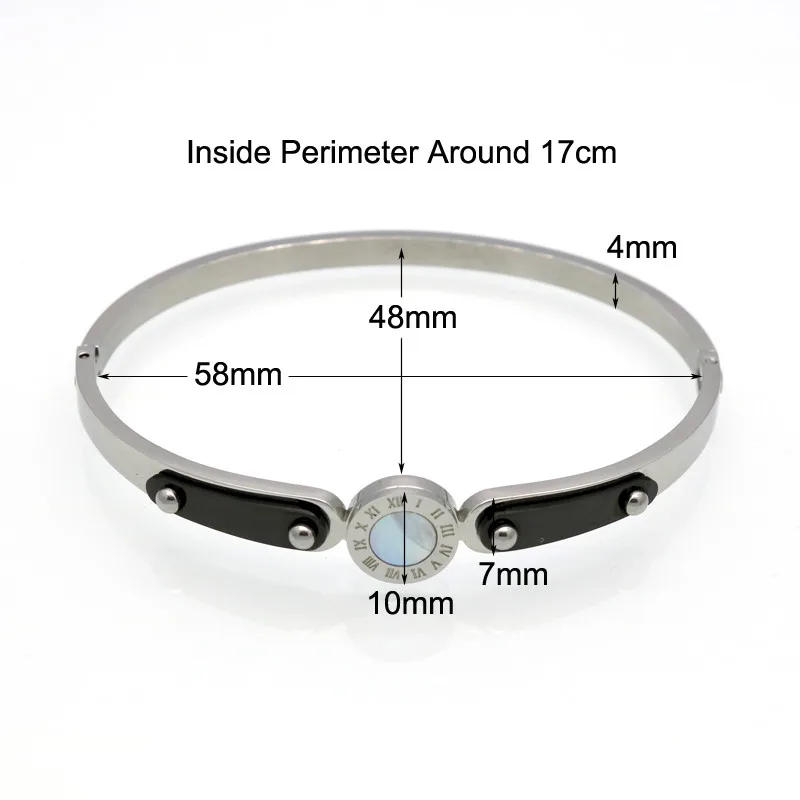 Модные 316L Нержавеющая сталь Браслет-манжета римские цифры письмо браслет с