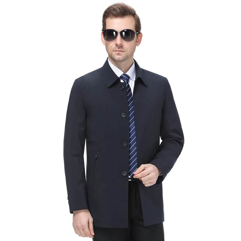 M-4XL, хит, новая весенняя/Осенняя мужская куртка, модная, на пуговицах, на заказ, свободная, средняя длина, ветровка