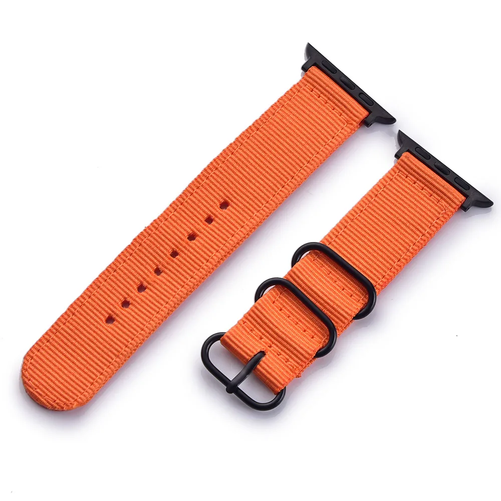 orange Лидер продаж от XIYUZHIYI, нейлоновый ремешок для наручных часов Apple Watch, версии 3, 2, 1, спортивный кожаный браслет, 42 мм, 38 мм, ремешок для iWatch - Цвет ремешка: orange