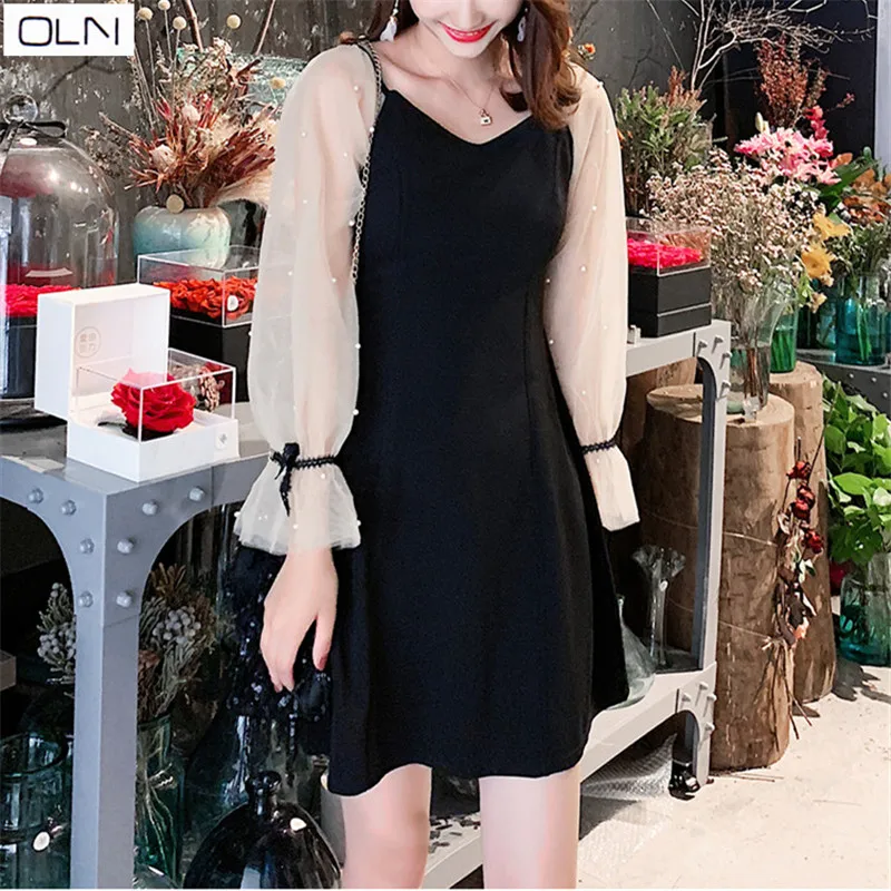Корейское платье Vestidos летнее в гонконгском стиле новое праздничное с