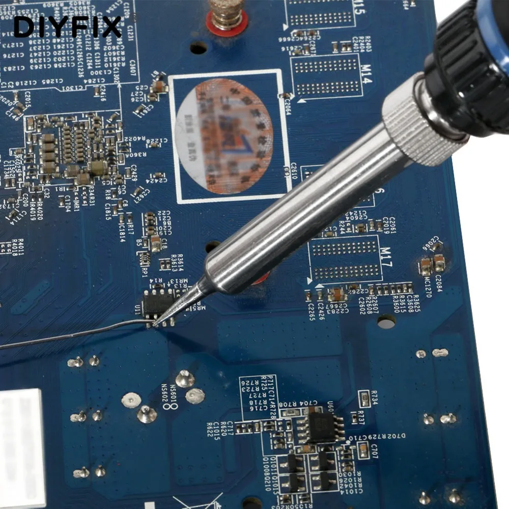 DIYFIX 60 Вт Электрический паяльник Регулируемая температура сварки паяльная станция тепловой карандаш с 5 шт. паяльник советы