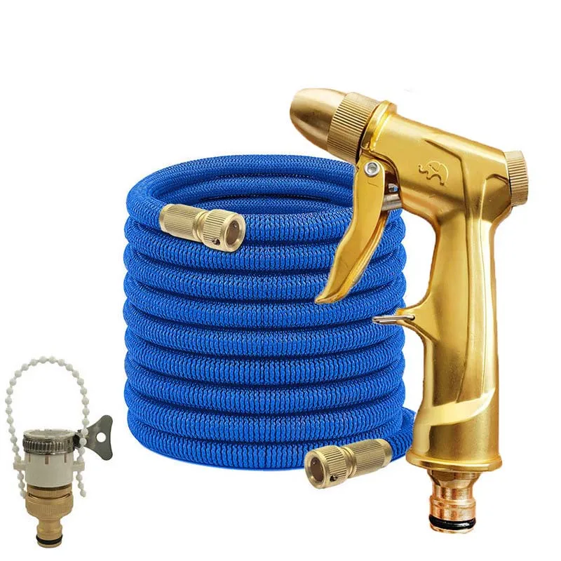 Hose set-A Selling Retractable Garden Watering Hose Wear-Resistant flexible Garden Hose 16 FT-100FT Car Wash Weapon Nozzle For the Garden - Цвет: Hose set-A