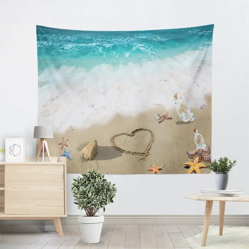 Настенный Гобелен для пляжа синие гобелены в морском стиле покрывало пикника