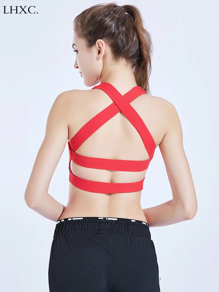 Новый высококачественный Женский однотонный Спортивный Бюстгальтер Для Йоги