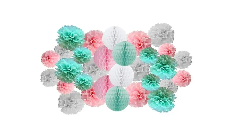 30 шт./компл. папиросная бумага цветы шар помпоны смешанные бумажные фонарики