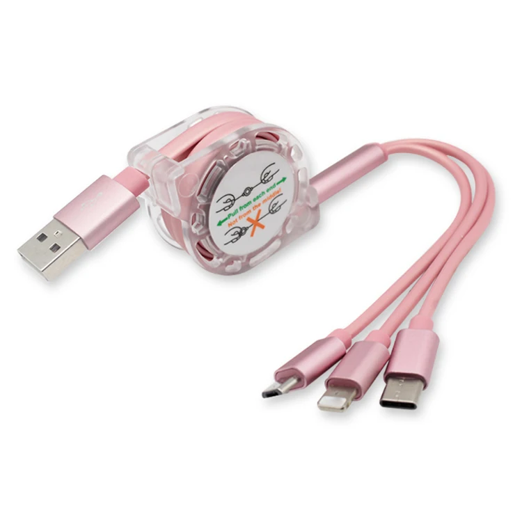 Быстрая зарядка 3 в 1 Многофункциональный порт смартфон с usb кабель зарядного устройства usb type C 2A usb кабель