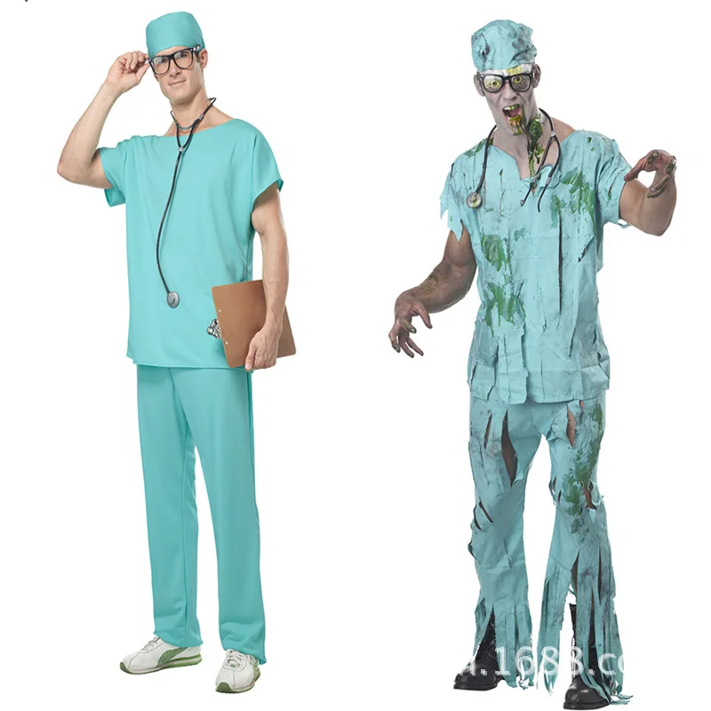 Для мужчин Доктор скрабы Костюмы для косплея Топ и штаны шапка костюмы 3 шт. Набор
