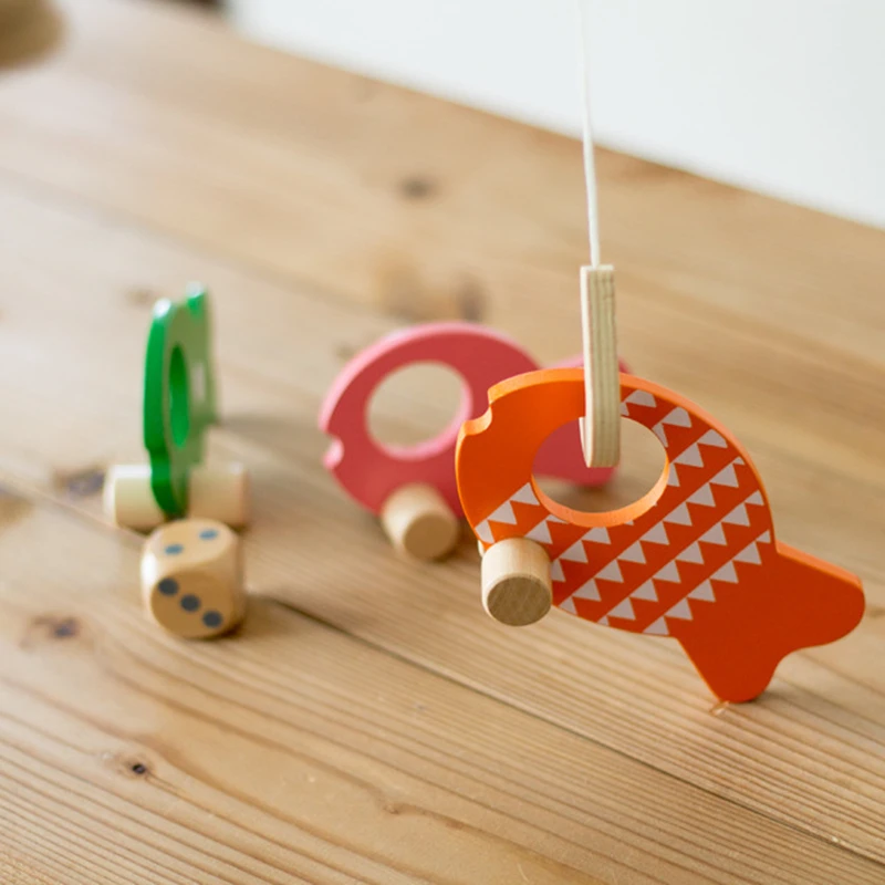 Семейные настольные игрушки для детей деревянные рыбалки игра с мультяшным