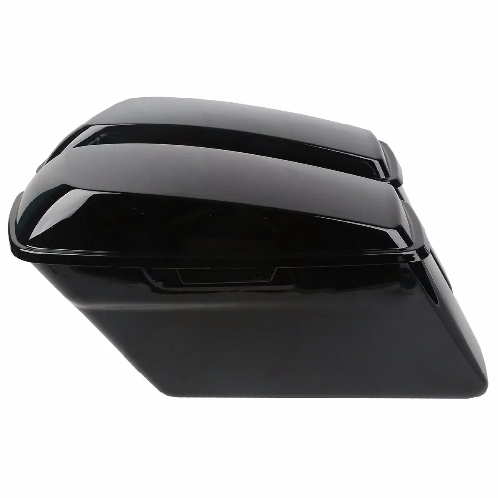 Яркие черные твердые кофры сторона сумка для Harley Touring Road King модель Street Glide FLT FLHT FLHTCU