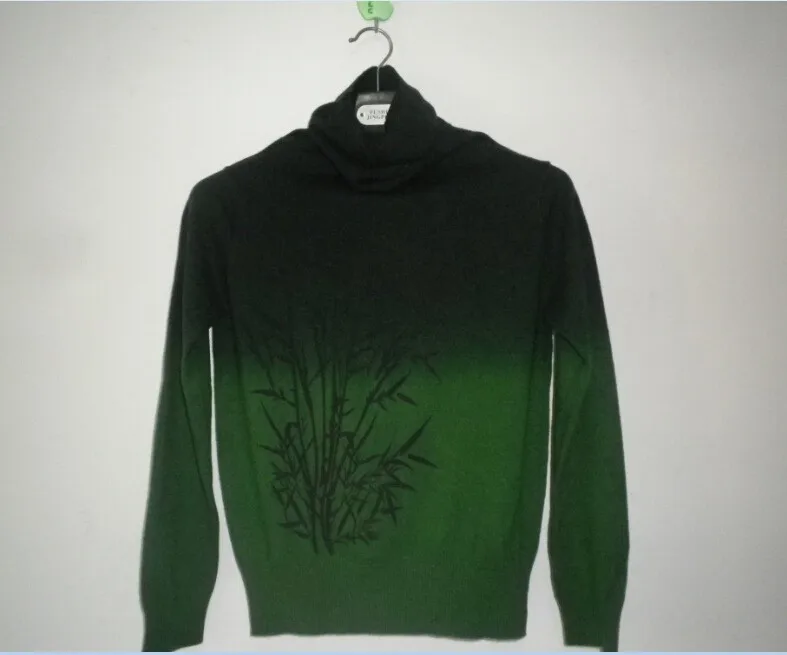 Осень-зима Дамский кашемир водолазка с принтом свитер веткой дерева тонкие