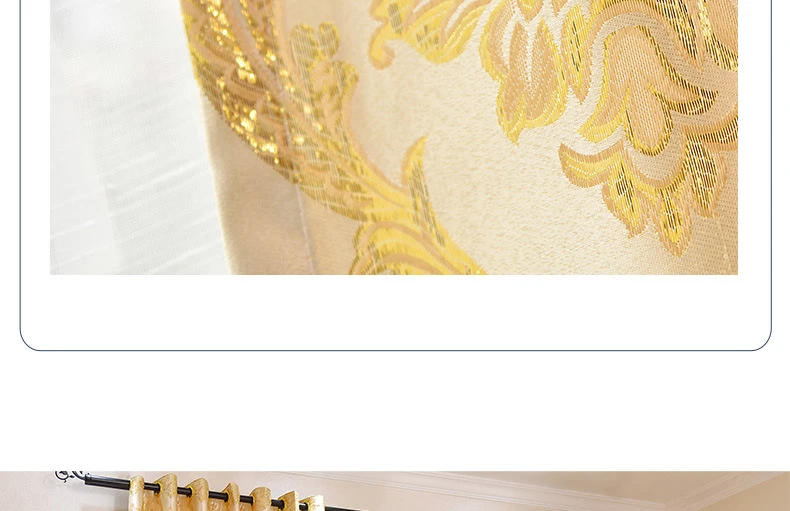 1 шт. полиэстер хлопок золотой жаккард занавес s для оконные шторы элегантный благородный затемненный занавес для гостиной спальни