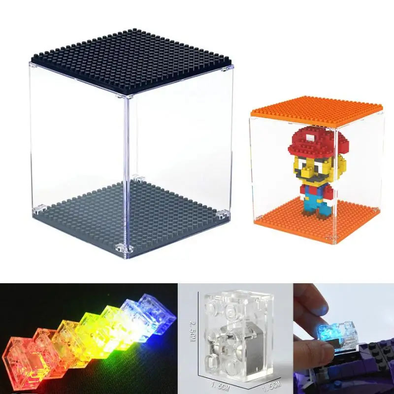 Витрина для мини блоков игрушек ПВХ дисплей строительных игрушки светодиодные