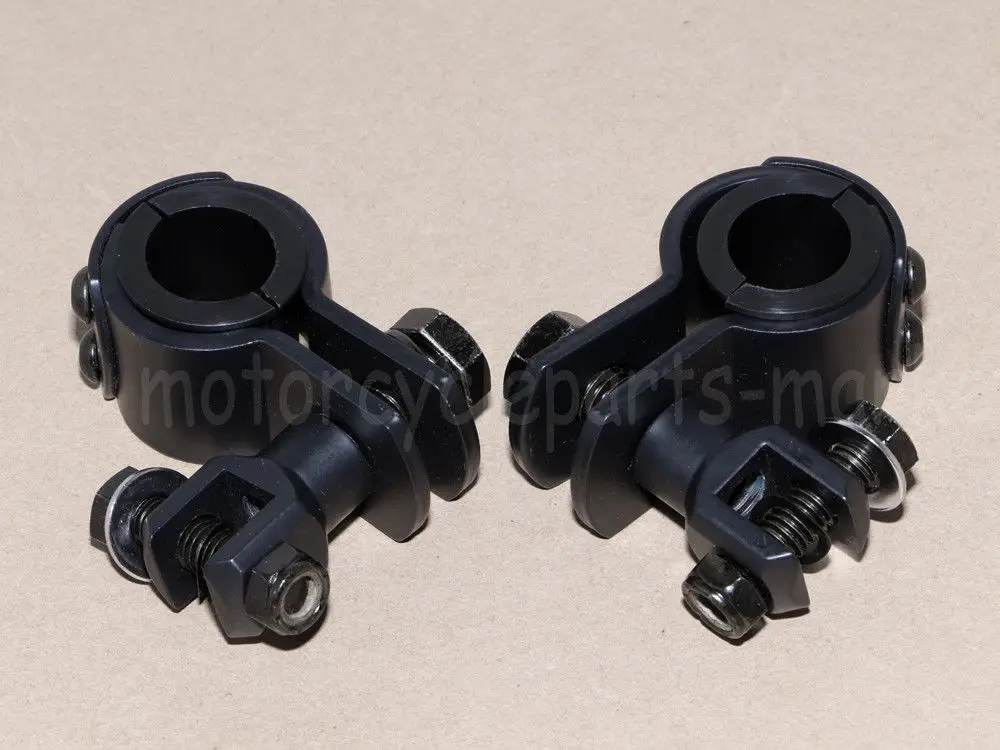 Черный подставка для ног с отверстием под мотоцикл подножек фиксатор Harley 1 1/4 &quot