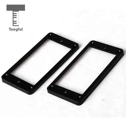 Tooyful 2Pcs Plastic Flat Metal Humbucker Pickup Frame Mounting Ring Accessory 4mm Thick Black for LP Electric Guitar Wholesales