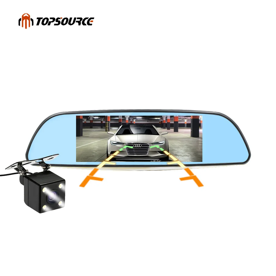 Автомобильный видеорегистратор TOPSOURCE с двумя объективами камера регистратор HD 7