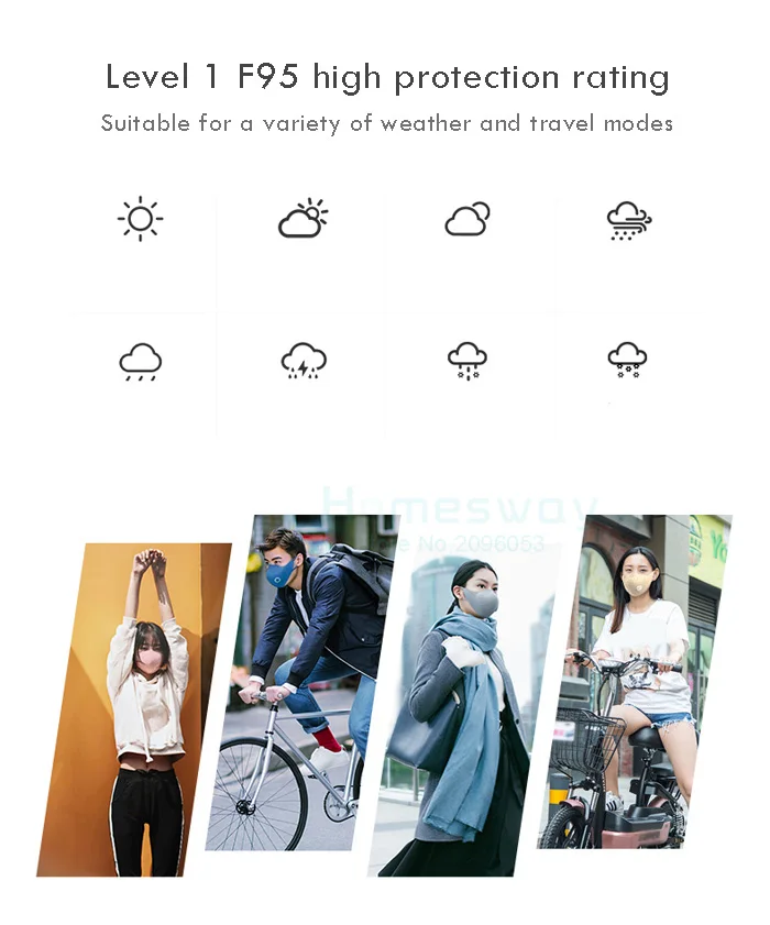 Xiaomi Mijia AirPOP анти-Дымчатая маска для лица против пыли PM2.5 маска Регулируемая Ушная подвесная с фильтром 4 шт. 4 цвета