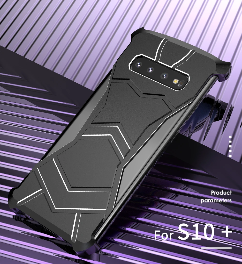 Черный сковорода Алюминий металлический чехол для телефона для Galaxy S10 плюс S10 магнитное всасывание Премиум бампер рамк
