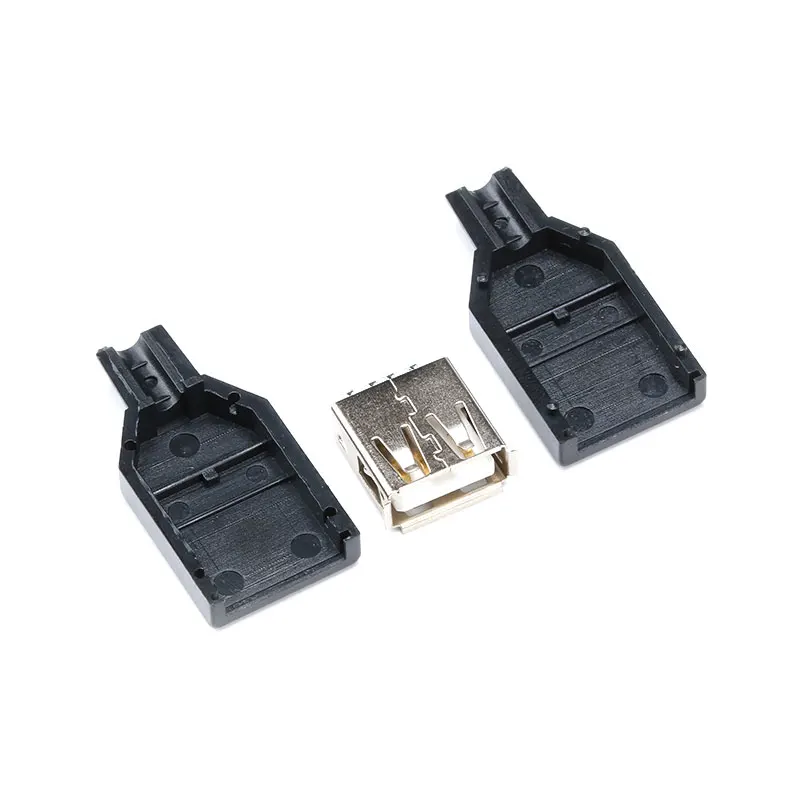 10 шт. 4 контактный разъем типа A Мама и папа с черной пластиковой крышкой USB (5 + 5