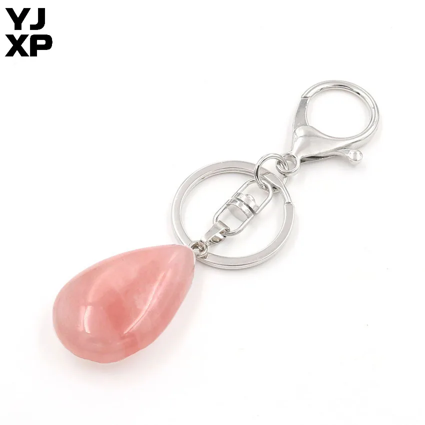 

Модные цепочки для ключей YJXP с посеребренным покрытием, вечерние цепочки, подарок, натуральный розовый кварцевый кристалл, ювелирные издел...