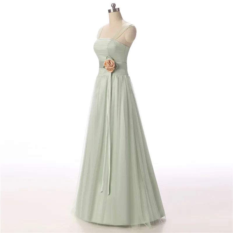 Robe De Roiree светло зеленое однотонное фатиновое платье с двойным плечом и цветочным