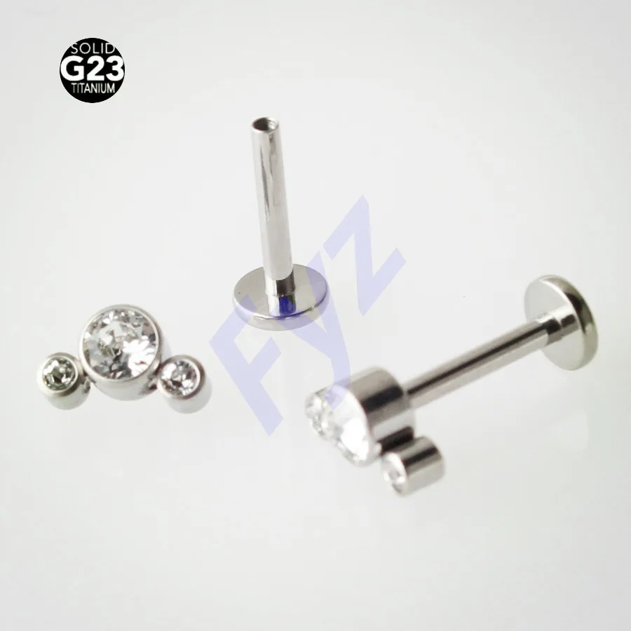 Кристальный драгоценный камень титан G23 с внутренней резьбой 16g Labret Lip пирсинг для