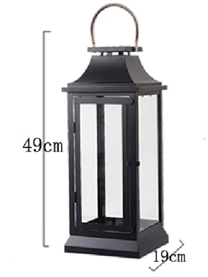 M Black highly 49cm Классический металлический подсвечник большого размера, декоративные подсвечники, железный стеклянный подсвечник, подсвечник для дома, вечерние, свадебные украшения - Цвет: M Black highly 49cm