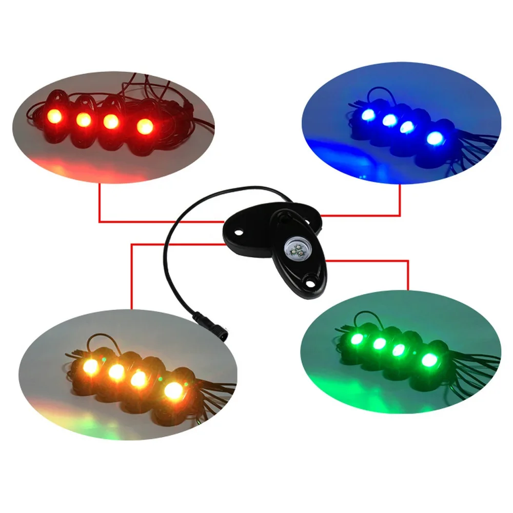 

RGB LED Rock Lights Waterproof Undercar Light With 4 Pods 8 Pods Multicolor Neon Shockproof Car Underbody Glow Rock Neon Lamp