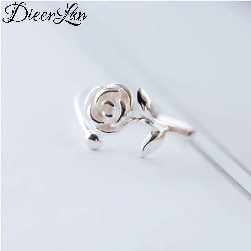 

Огромное индивидуальное женское кольцо с цветком розы из серебра регулируемого размера