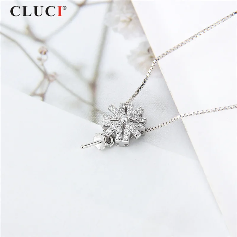 Кулон CLUCI из серебра 925 пробы с цирконом для ожерелья жемчугом кулон женщин
