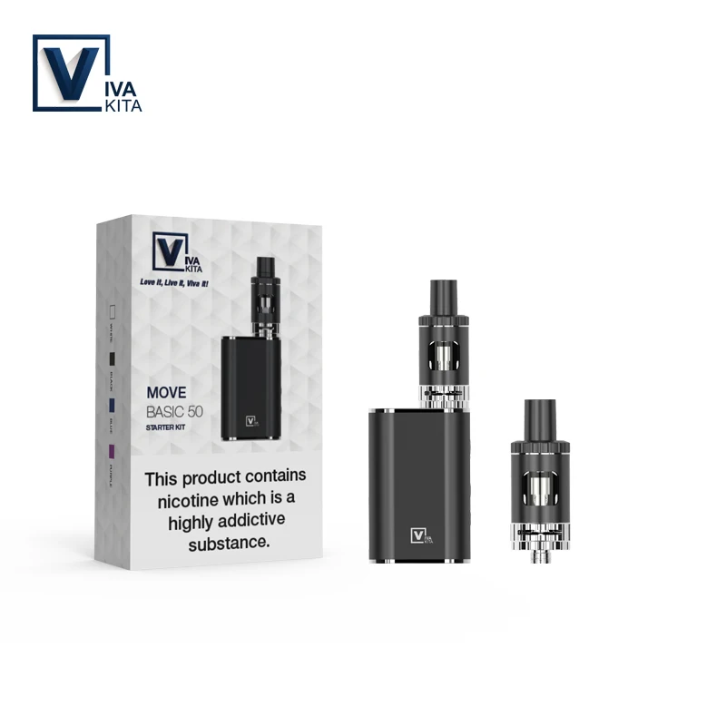 1 электронная сигарета Vivakita Move Basic 50 Вт Набор 2 0 мл vape Kit vw mod Встроенный 1100 мАч