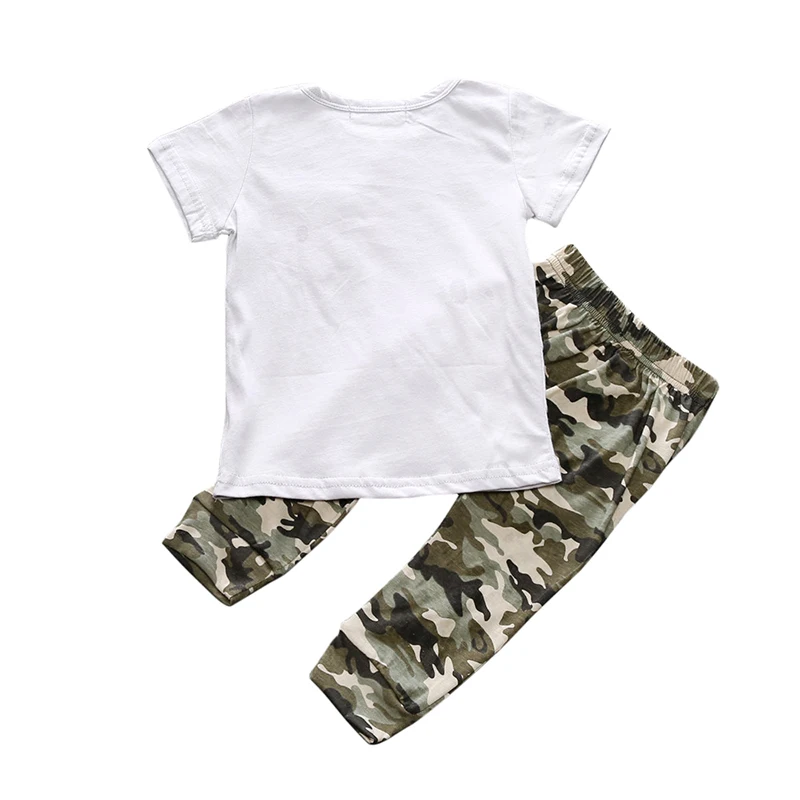 NWAD Комплект одежды для маленьких мальчиков летние шорты рукавом камуфляж печати